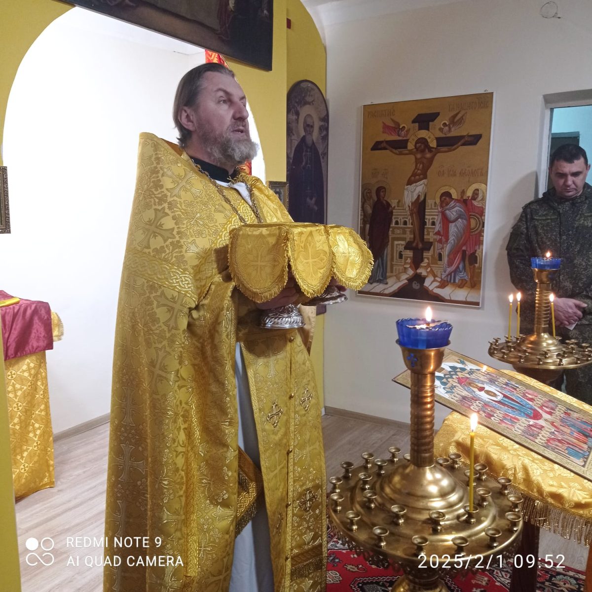 Первая Божественная литургия в войсковой части села Лобаново