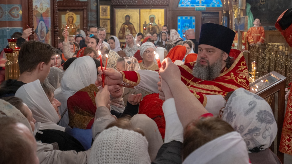 Празднование Пасхи в соборе Всех святых в земле Русской просиявших г. Домодедово