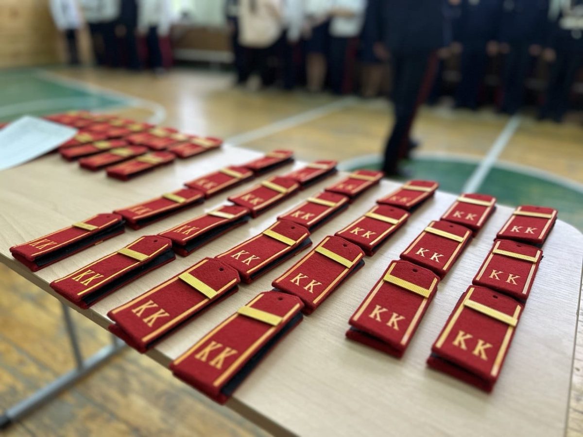 Торжественное построение кадетов Домодедовских казачьих классов