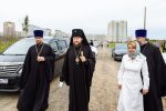 Закладка камня в основание Георгиевского храма в микрорайоне Южном города Домодедово