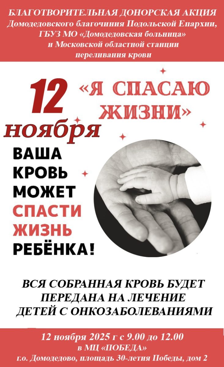Благотворительная донорская акция в Домодедово